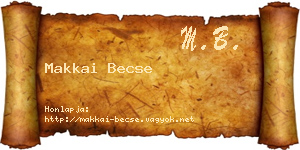 Makkai Becse névjegykártya